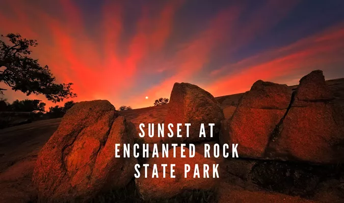 Sunset at Enchanted Rock State Park