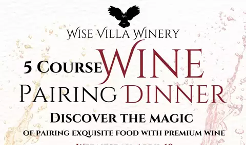 April 10:  5-Course Food & Wine Pairing Dinner