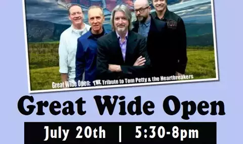 FOOD, WINE AND LIVE MUSIC BY INTO THE GREAT WIDE OPEN Img