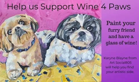 Pet Portrait Painting & Wine