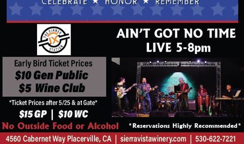 Celebrate Memorial Weekend Food, Wine & Live Music by Ain't Got No Time Img